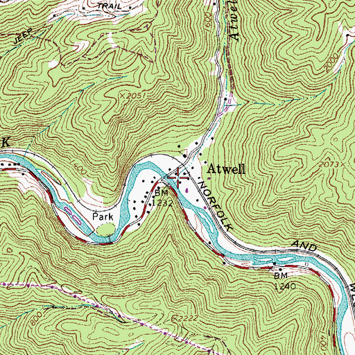 Topographic Map of Atwell Branch, WV