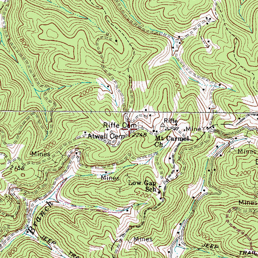 Topographic Map of Atwell Cemetery, WV