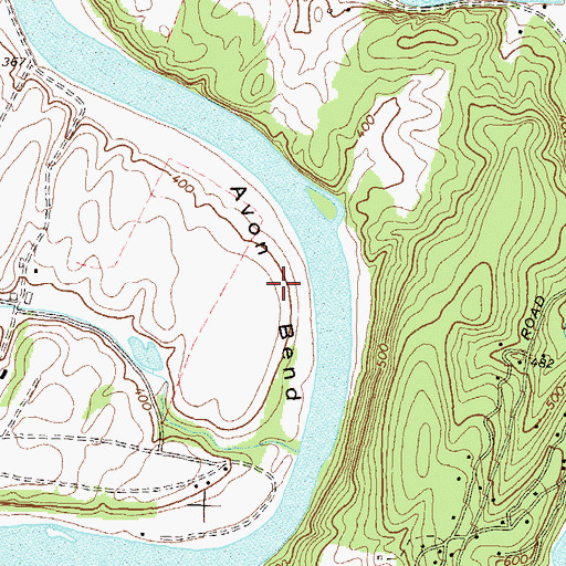 Topographic Map of Avon Bend, WV