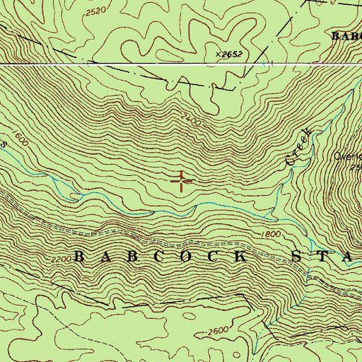 Topographic Map of Babcock State Park, WV