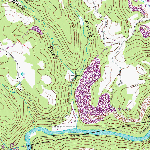 Topographic Map of Back Fork, WV