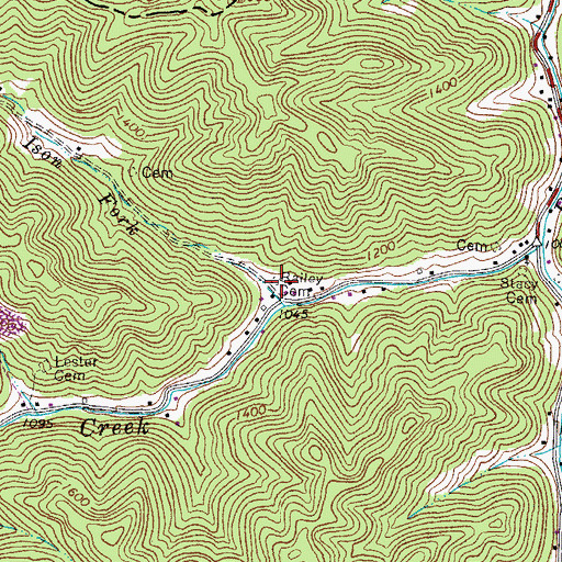 Topographic Map of Bailey Cemetery, WV