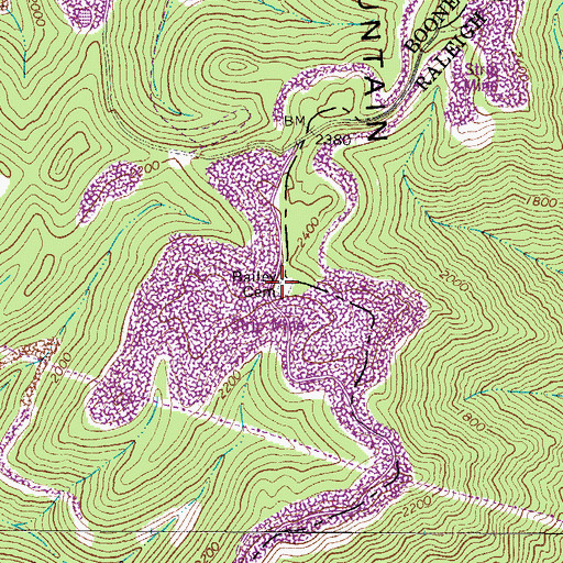 Topographic Map of Bailey Cemetery, WV