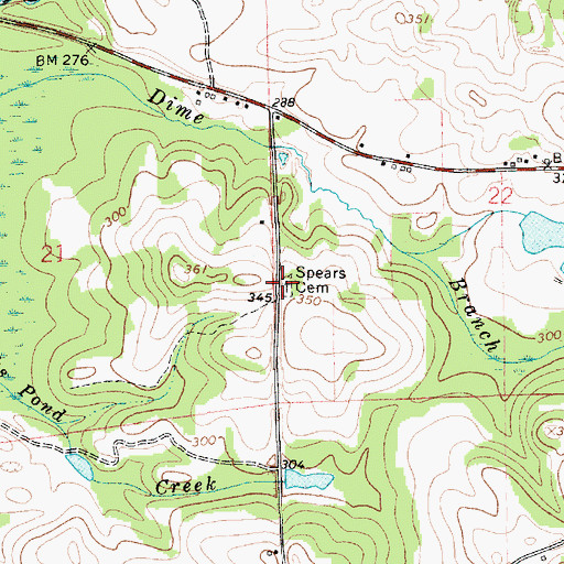 Topographic Map of Spears Cemetery, AL