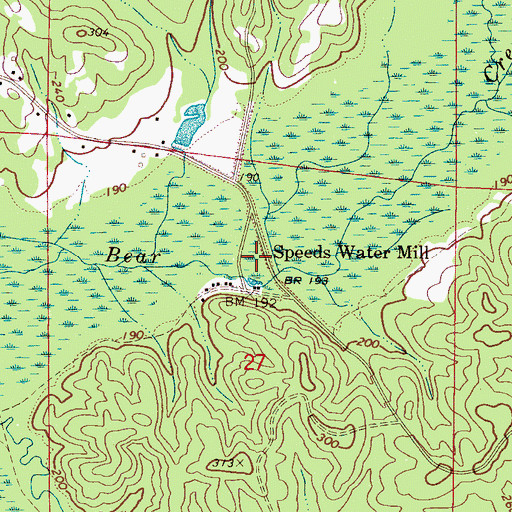 Topographic Map of Speeds Water Mill, AL