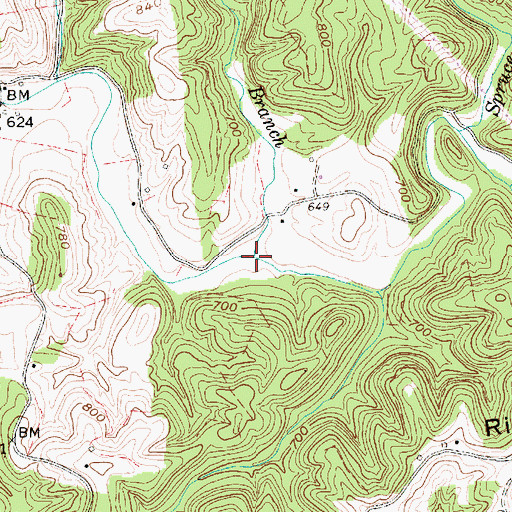 Topographic Map of Baker Branch, WV