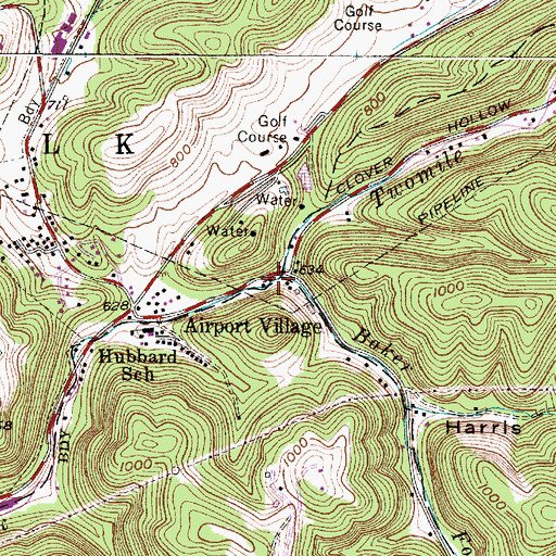 Topographic Map of Baker Fork, WV
