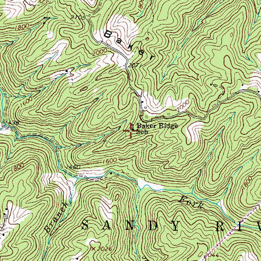 Topographic Map of Baker Ridge School (historical), WV