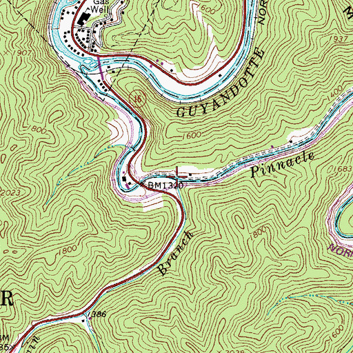 Topographic Map of Baldwin Branch, WV