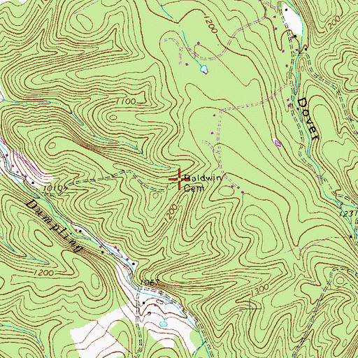 Topographic Map of Baldwin Cemetery, WV