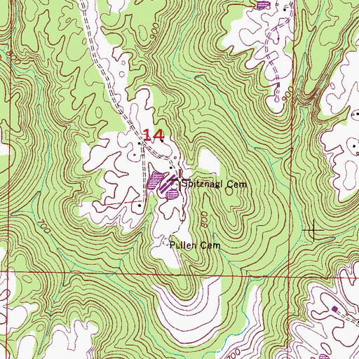 Topographic Map of Spitznagl Cemetery, AL