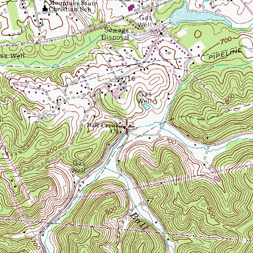 Topographic Map of Ball Creek Church, WV