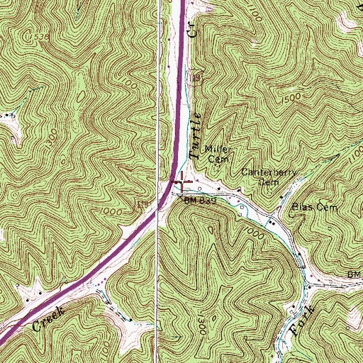 Topographic Map of Ball Fork, WV