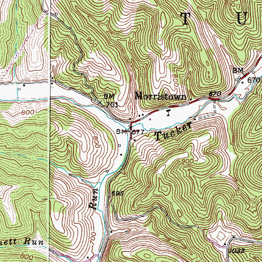 Topographic Map of Ballard Run, WV