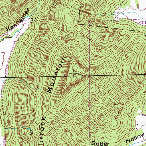 Topographic Map of Splitrock Mountain, AL