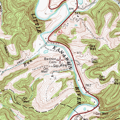 Topographic Map of Bannon Cemetery, WV