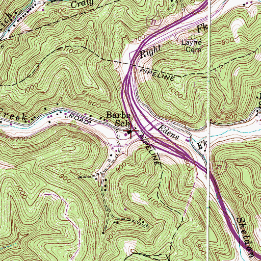 Topographic Map of Barbe School (historical), WV