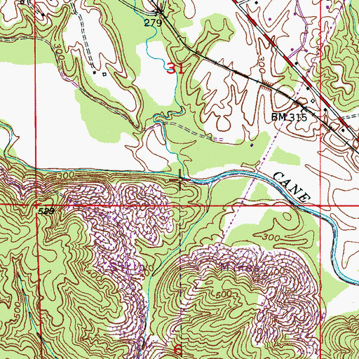 Topographic Map of Spokage Creek, AL