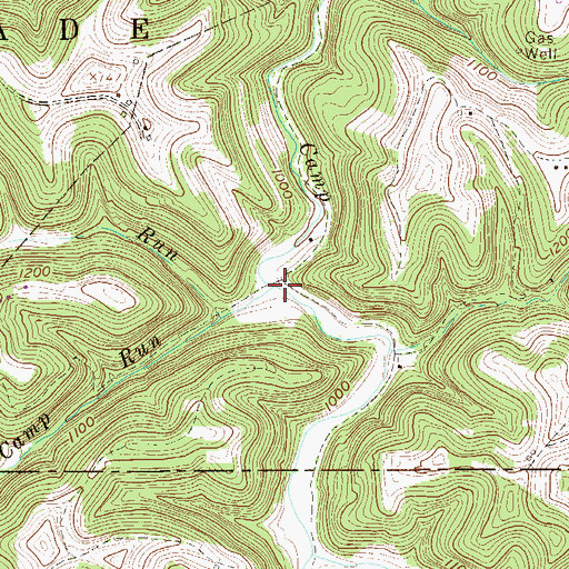 Topographic Map of Bark Camp Run, WV