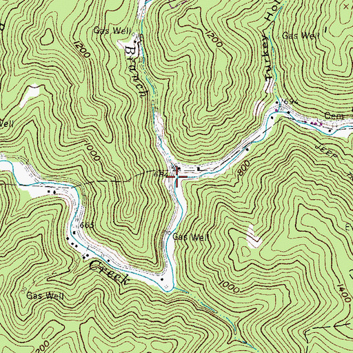 Topographic Map of Barkcamp Branch, WV
