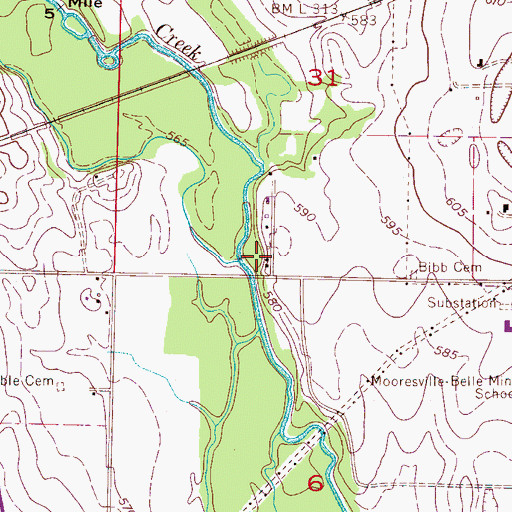 Topographic Map of Spring Branch, AL