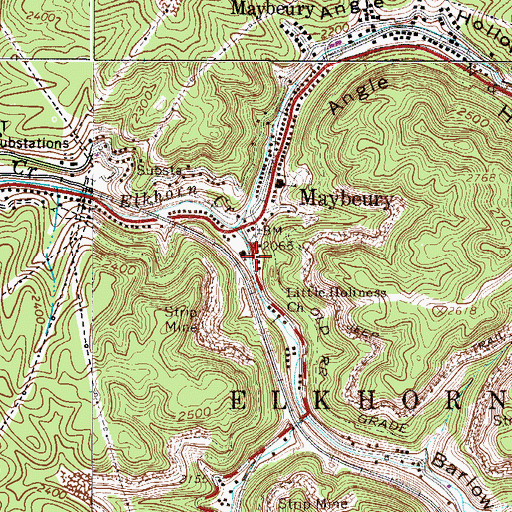 Topographic Map of Barlow Hollow, WV