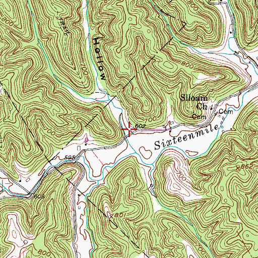 Topographic Map of Barn Hollow, WV