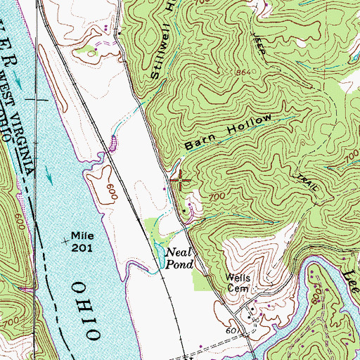 Topographic Map of Barn Hollow, WV