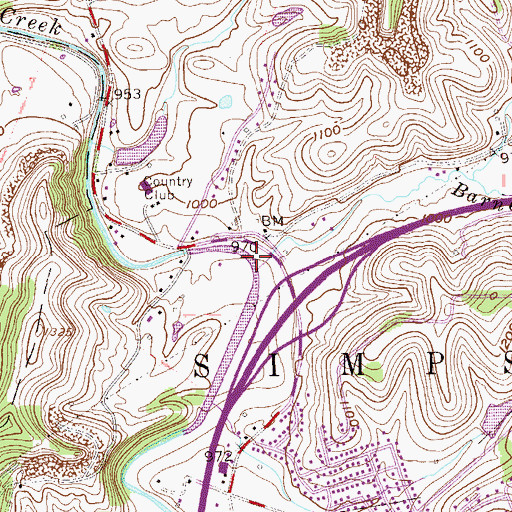 Topographic Map of Barnett Run, WV