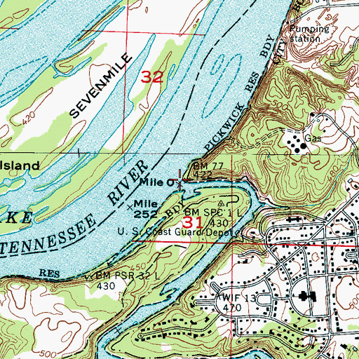 Topographic Map of Spring Creek, AL