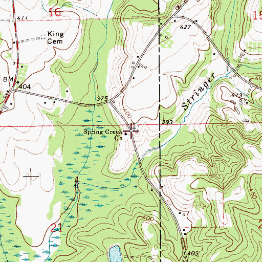 Topographic Map of Spring Creek Missionary Baptist Church, AL