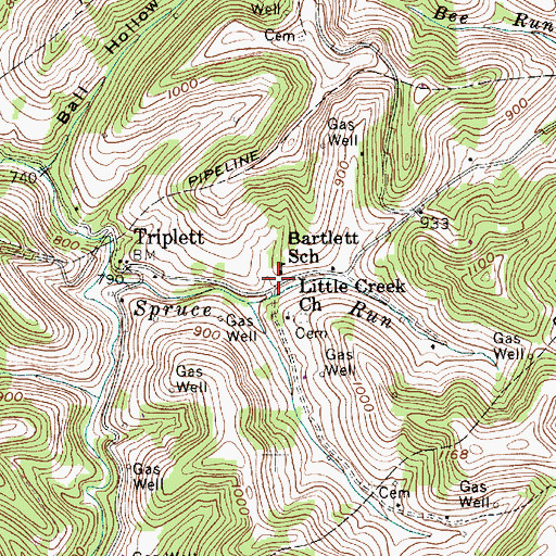 Topographic Map of Bartlett School (historical), WV