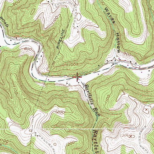 Topographic Map of Bartletts Run, WV