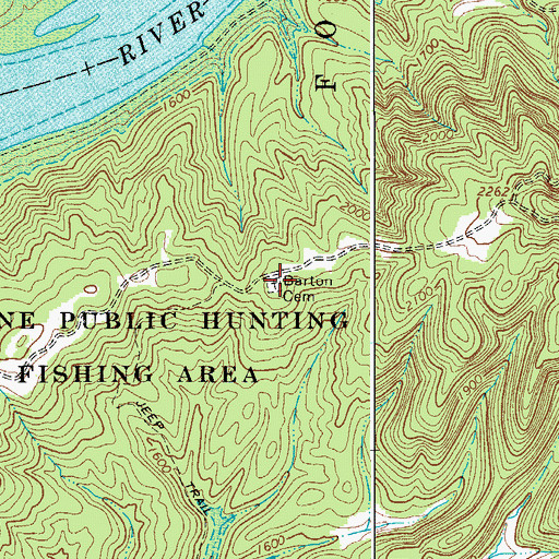 Topographic Map of Barton Cemetery, WV