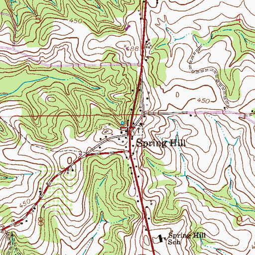 Topographic Map of Spring Hill, AL