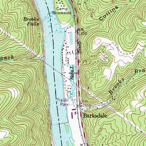 Topographic Map of Bass Lake, WV
