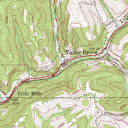 Topographic Map of Battle Run, WV