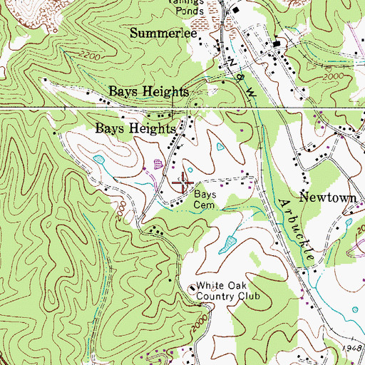 Topographic Map of Bays Cemetery, WV