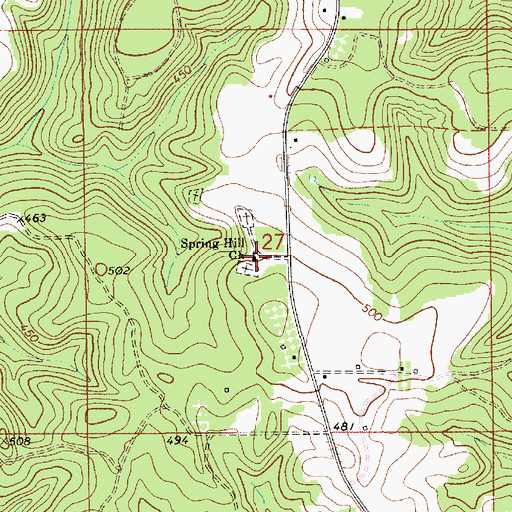 Topographic Map of Spring Hill Methodist Church, AL