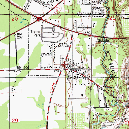 Topographic Map of Spring Hill African Methodist Episcopal Zion Church, AL