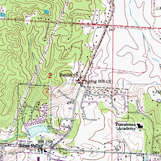Topographic Map of Springhill African Methodist Episcopal Zion Church, AL