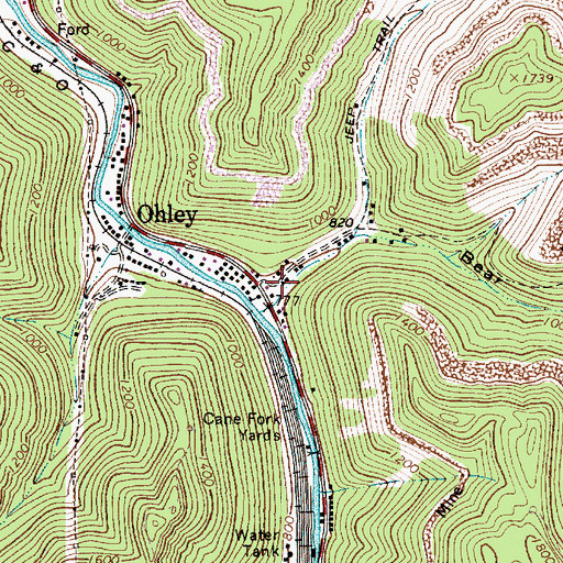 Topographic Map of Bear Hollow, WV