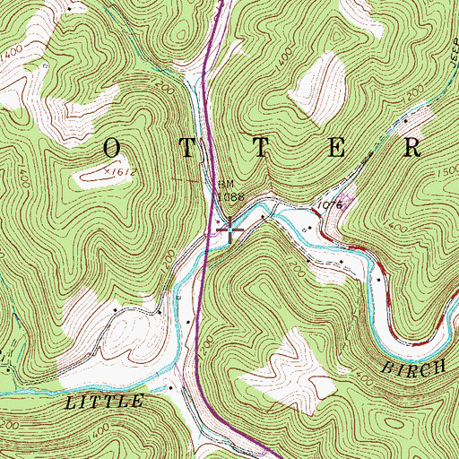 Topographic Map of Bear Run, WV