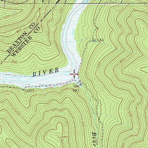 Topographic Map of Bear Run, WV