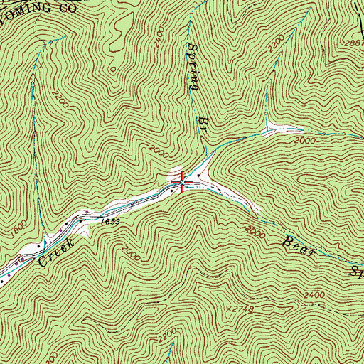 Topographic Map of Bear Spring Branch, WV