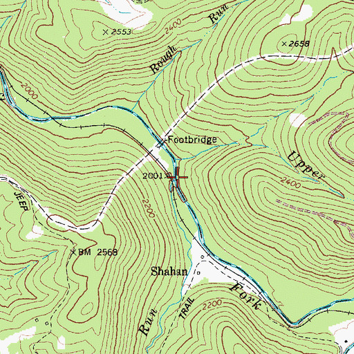 Topographic Map of Bearcamp Run, WV