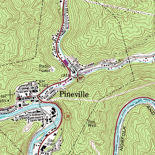 Topographic Map of Bearhole Fork, WV