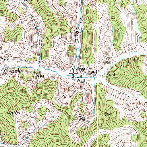 Topographic Map of Bearwallow Run, WV