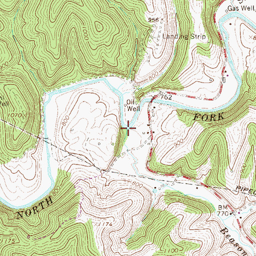 Topographic Map of Beason Run, WV