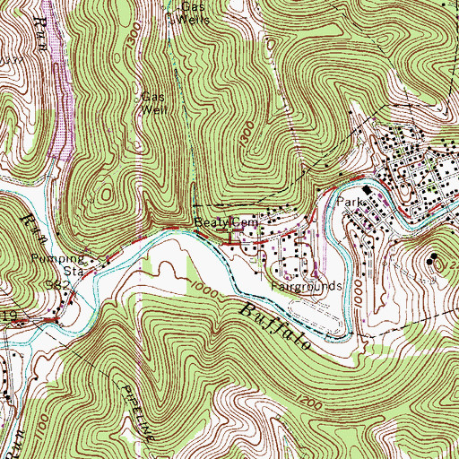 Topographic Map of Beaty Cemetery, WV